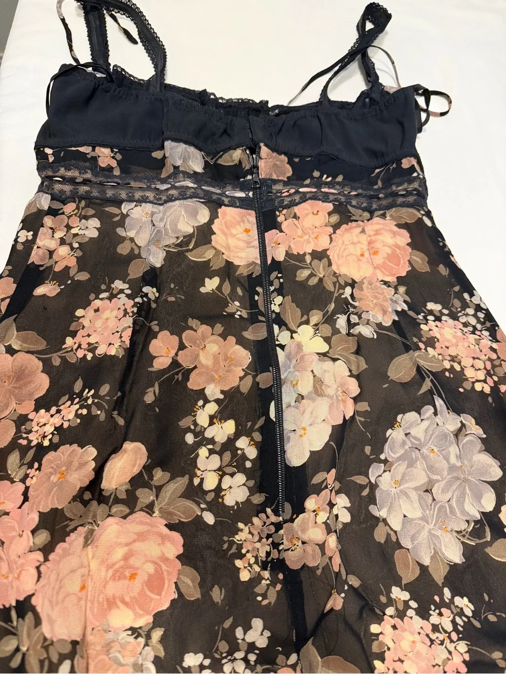 Vintage 1997 Dolce & Gabbana Black Floral Lace Bust Dress